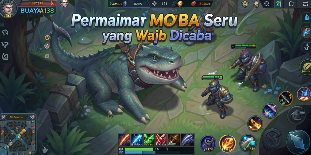 Screenshot BUAYA138 menampilkan aksi intens dalam pertempuran MOBA.