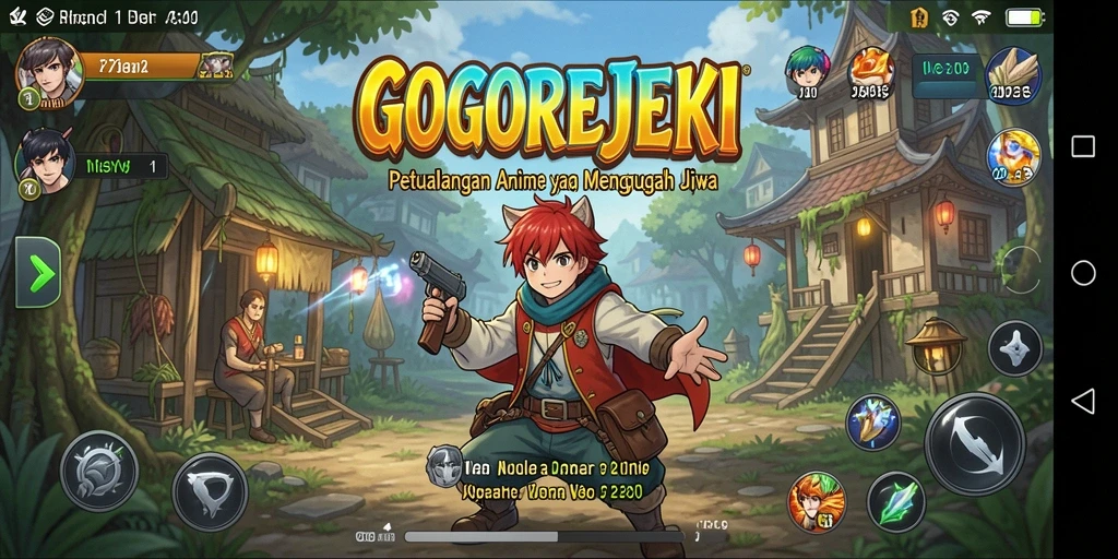 Tampilan menarik dari gameplay GOGOREJEKI yang menampilkan petualangan anime.