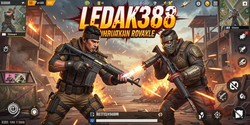 Tampilan gameplay seru dari LEDAK388 dalam pertarungan Battle Royale.