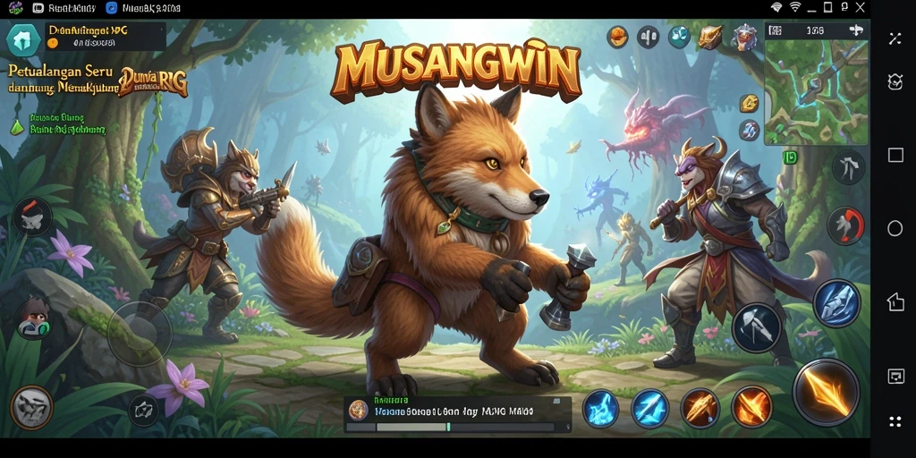 Tampilan gameplay RPG yang memukau dalam MUSANGWIN.