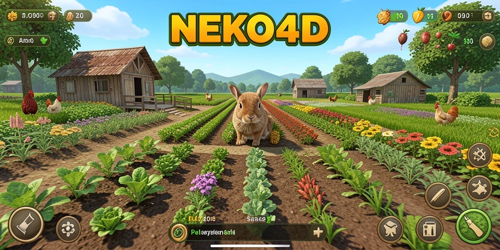 Tampilan gameplay NEKO4D yang menarik dalam pertanian.