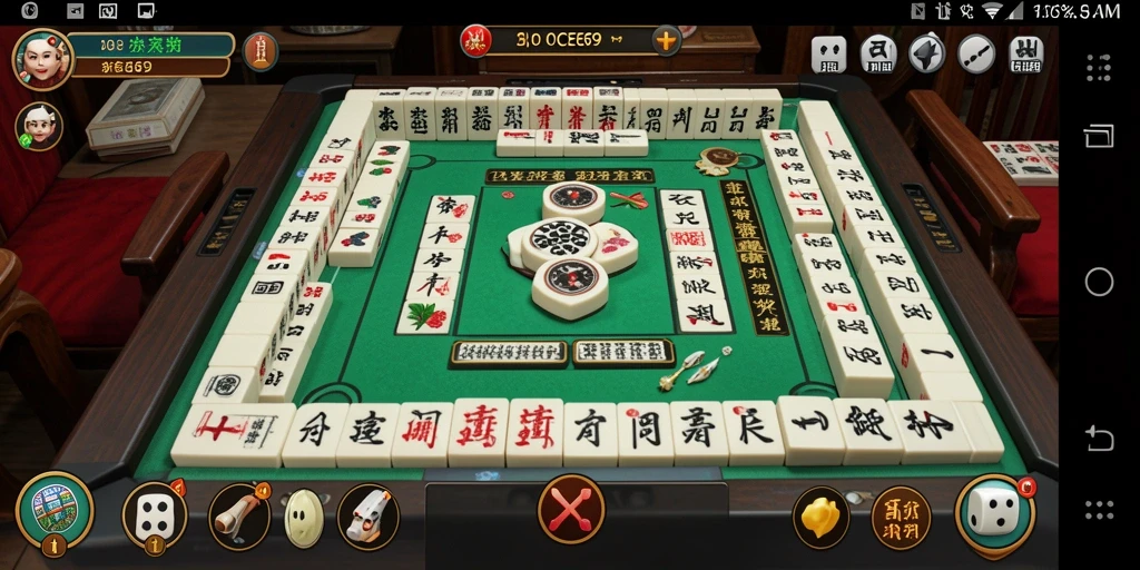 Screenshot OCE69 menampilkan gameplay Mahjong yang menarik dan mendebarkan.