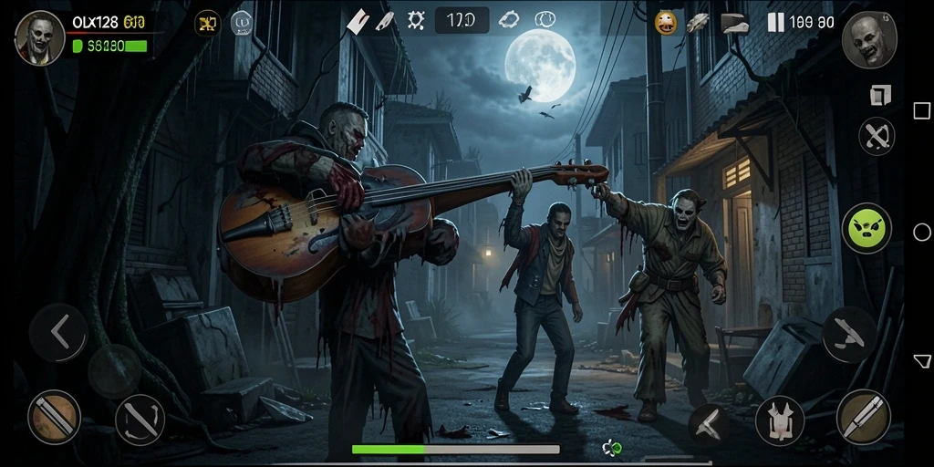 Gambaran gameplay OLX128 dengan suasana Horror yang mencekam.