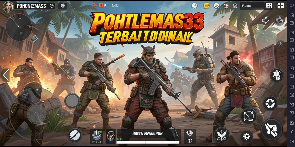Tangkapan layar POHONEMAS33 menampilkan aksi pertempuran yang seru di arena Battle Royale.